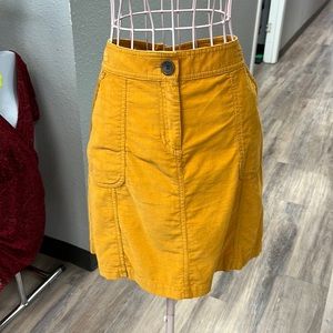 Burnt yellow caslon corduroy mini skirt